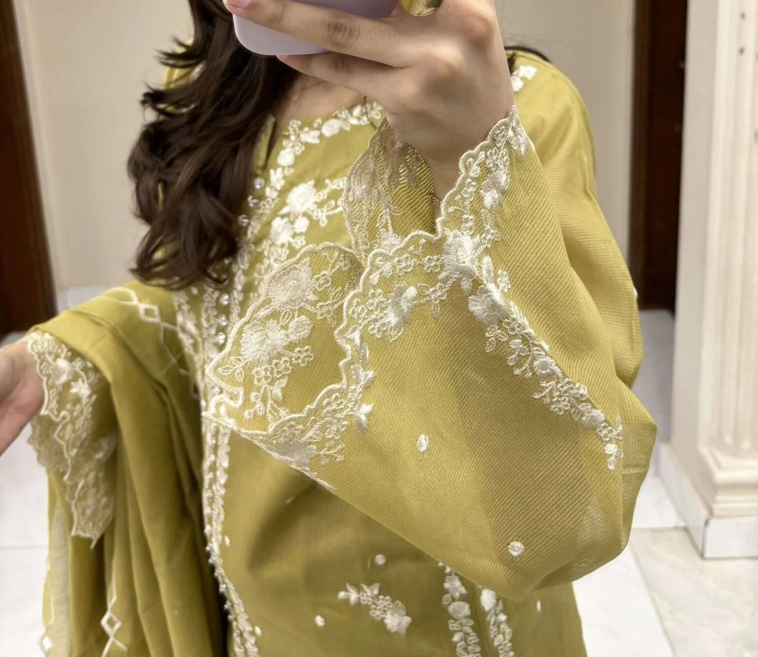 Confetti Pure Cotton Lama Net Fabric 3 piece Stitched