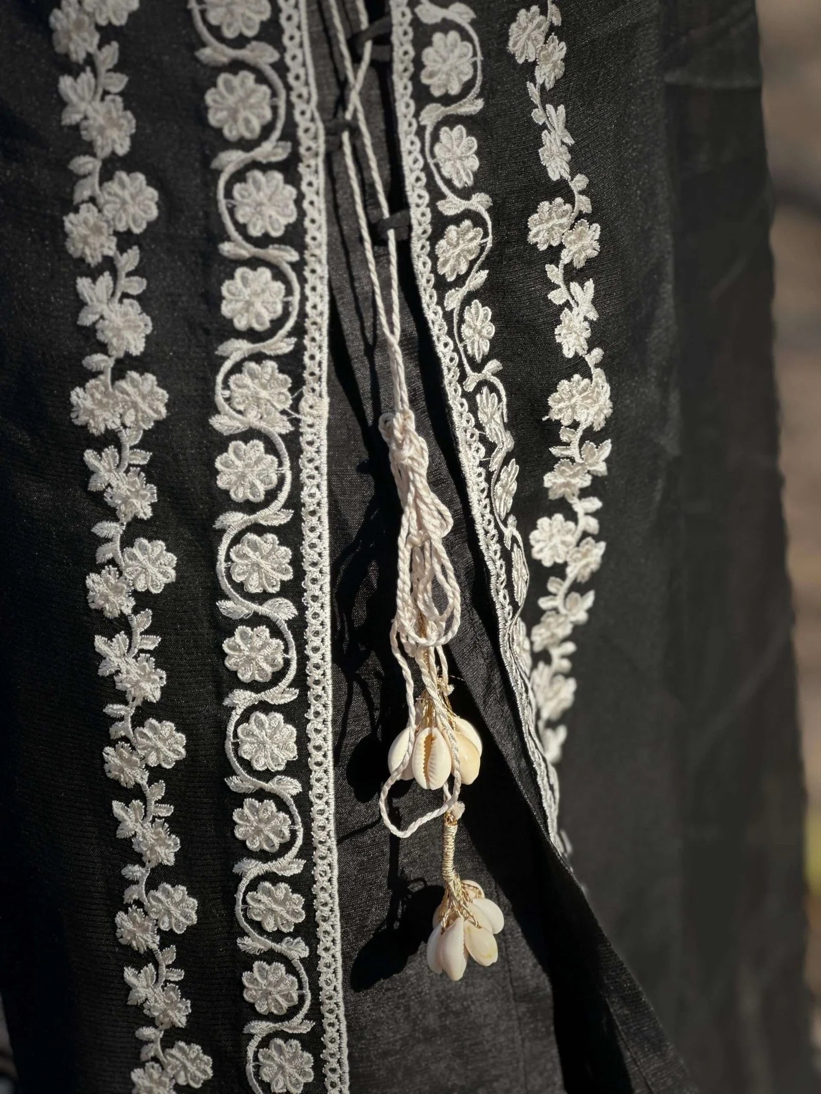 Black Net Dress with Floral Accents Unstitched