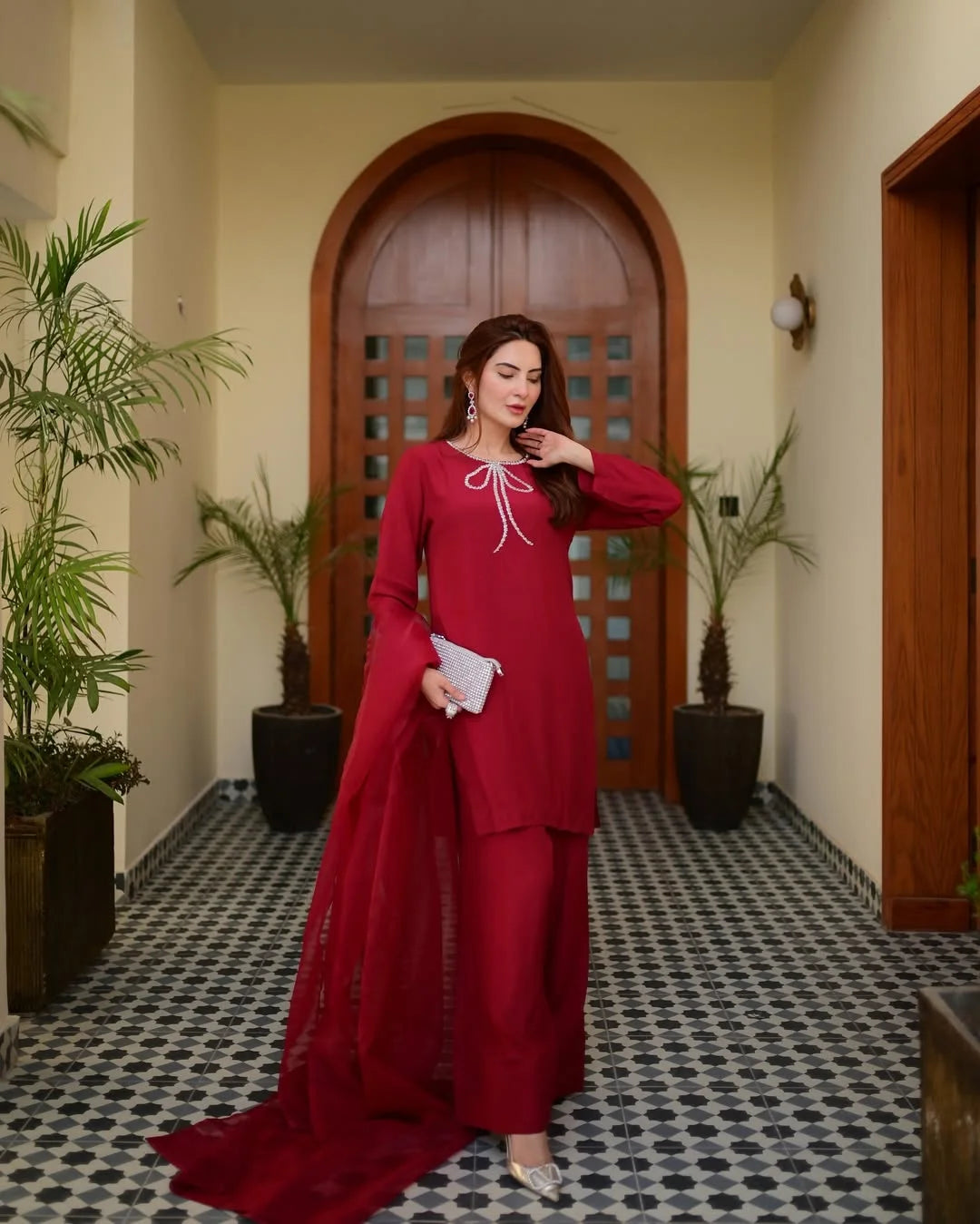 Farshi Shalwar Red