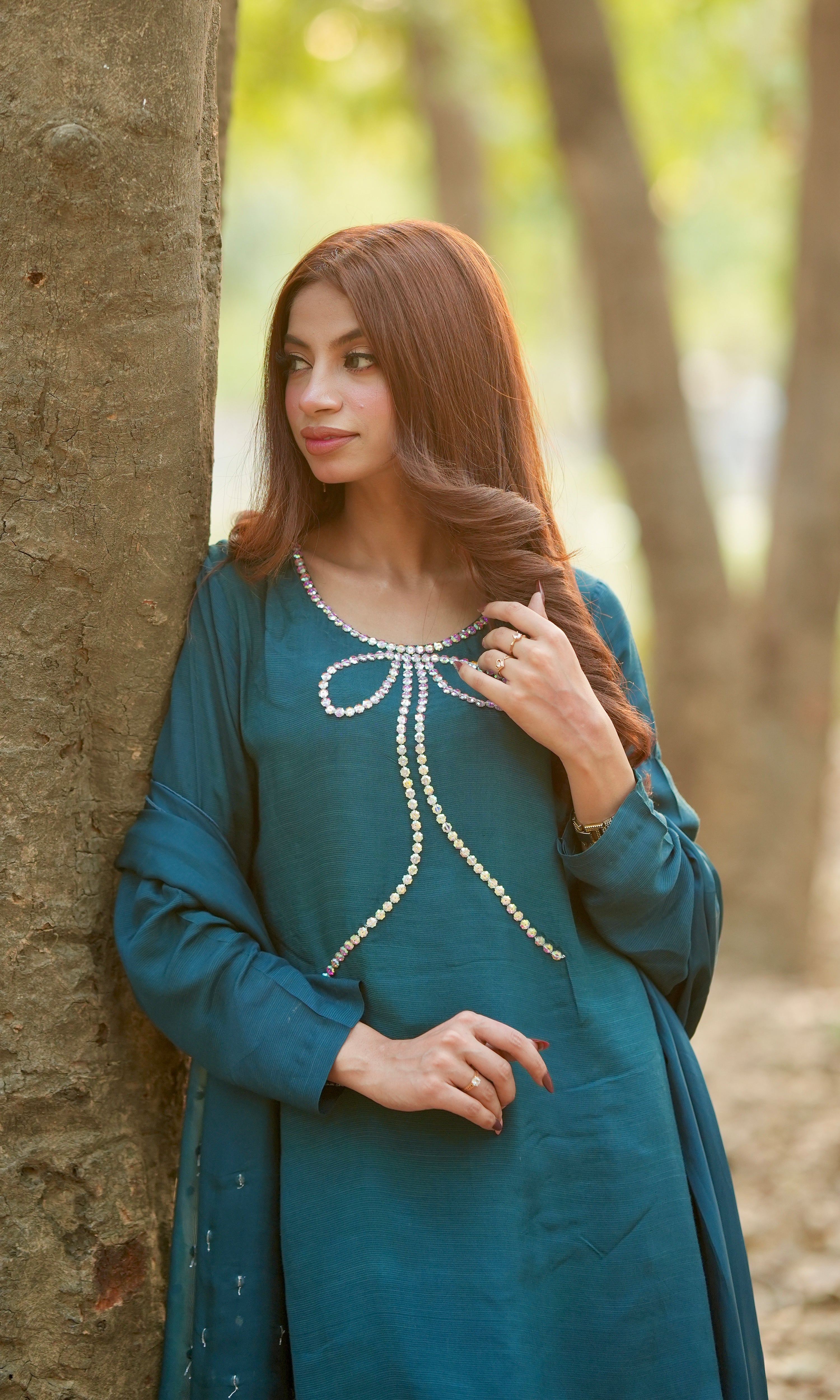 Farshi Shalwar Peacock Blue