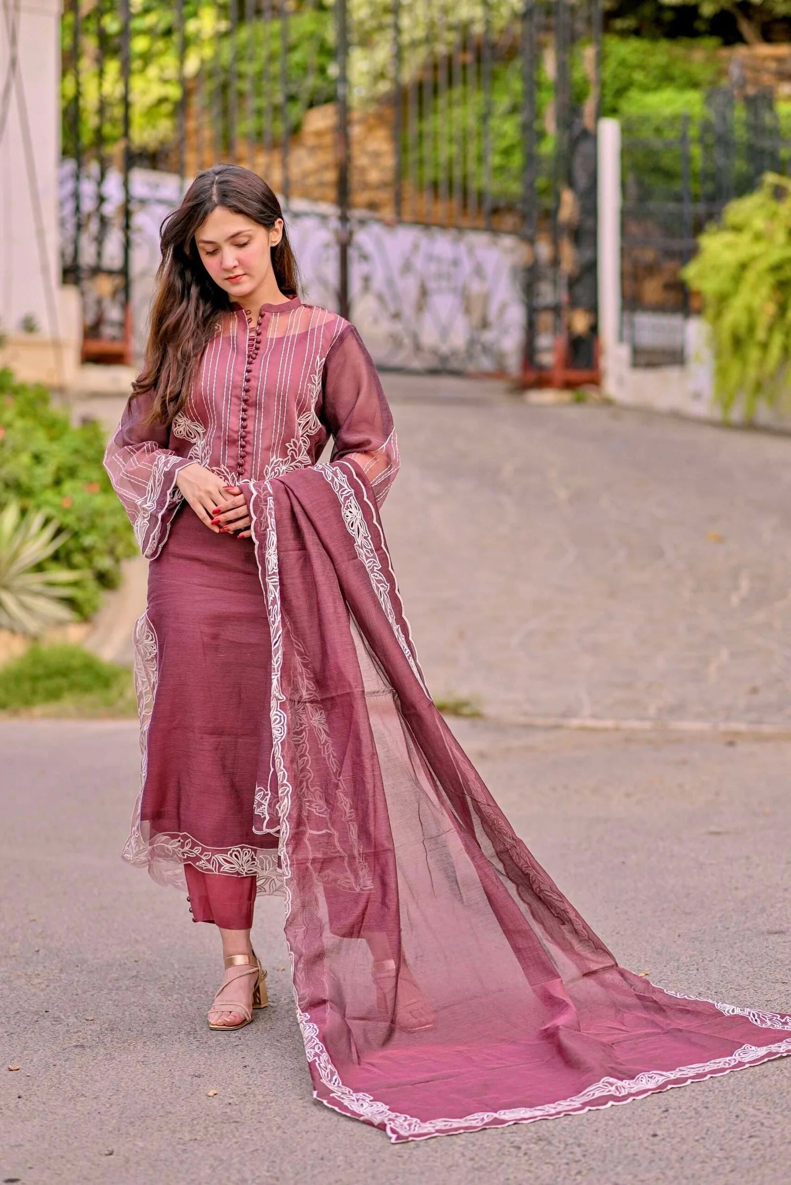 3 Piece – Embroidered Khaadi Net Suit