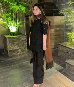 Black Croshia Net Stitched Unstiched