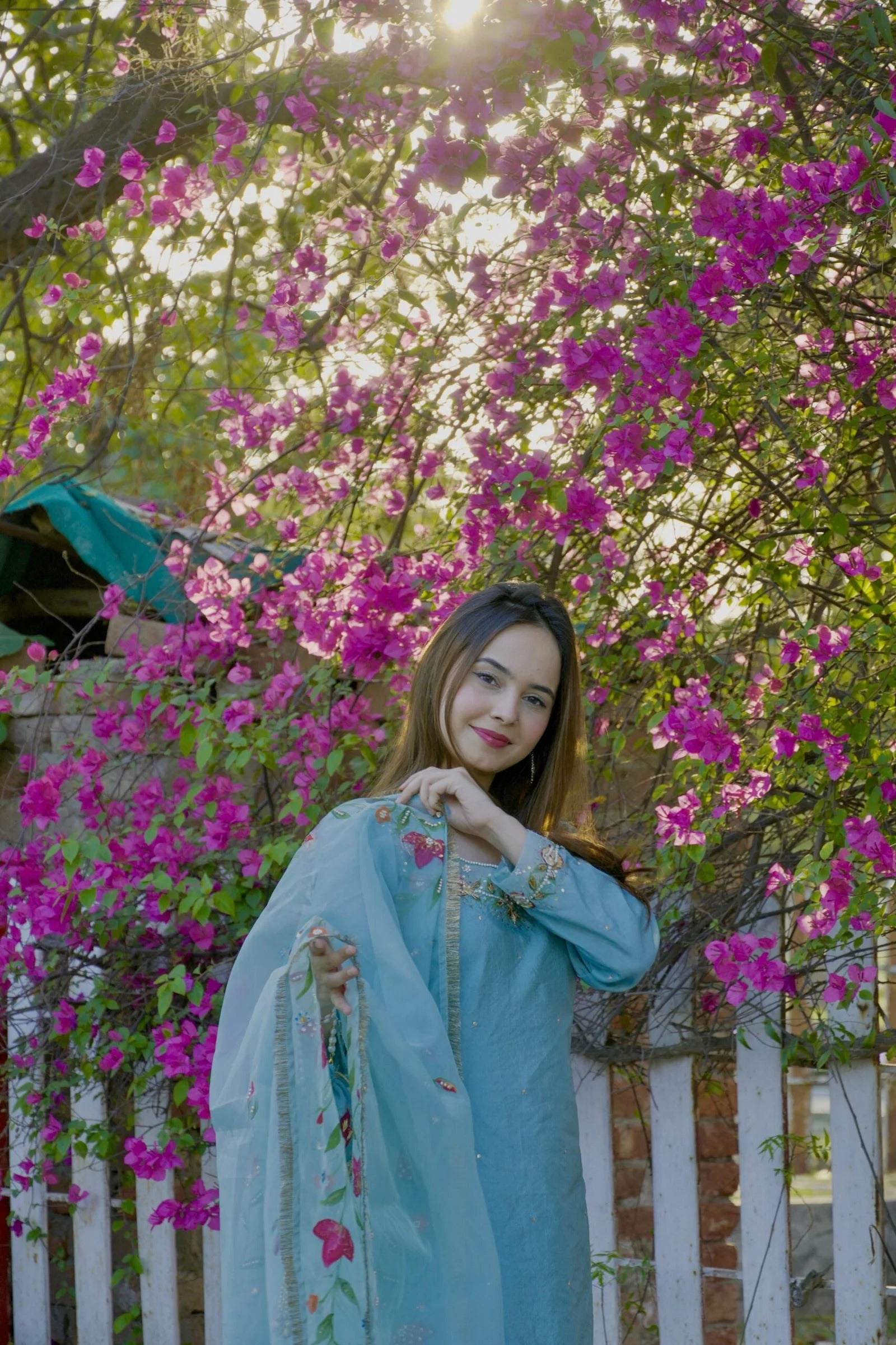 Light Green Handpaint Dress Potli Stitched